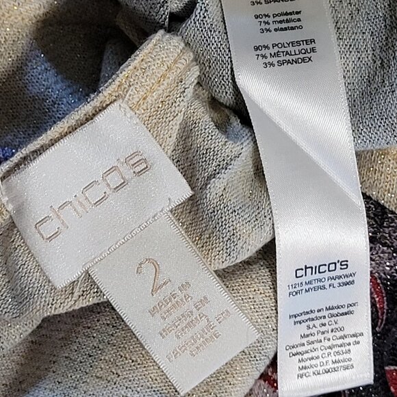 NWT WOMEN'S MILITARY POP OVER BLOUSE SILK ACCENT IN WASHED STONE CHICO'S 3 XL - Picture 7 of 7